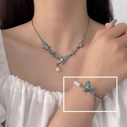 New Cold Style Butterfly Necklace Female Fashion Ins Style Personality All-Match Necklace Niche High-End Clavicle Chain Accessories