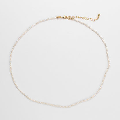 Fever Pearl Necklace Same Style Perfect Circle High-Grade Simple Retro Clavicle Chain Temperament Classic Style Korean Necklace