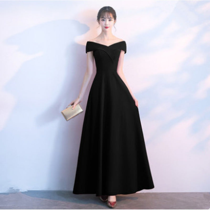 VAKKV Banquet Evening Dress  New Noble Atmosphere Queen Host Long Slim Temperament Party Dress for Women