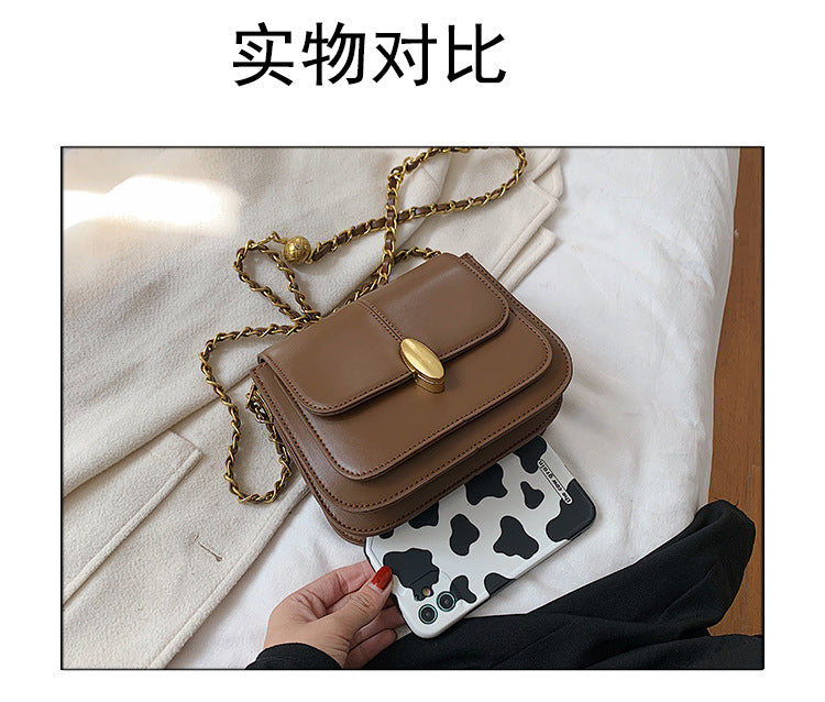 Summer Small Bag for Women  New Fashionable Versatile Ins Retro Small Square Bag Fashion Chain Messenger Bag