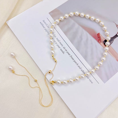 Pearl Necklace Summer Women's High-Grade Accessories  New Internet Influencer Long Adjustable Light Luxury Minority Clavicle Chain