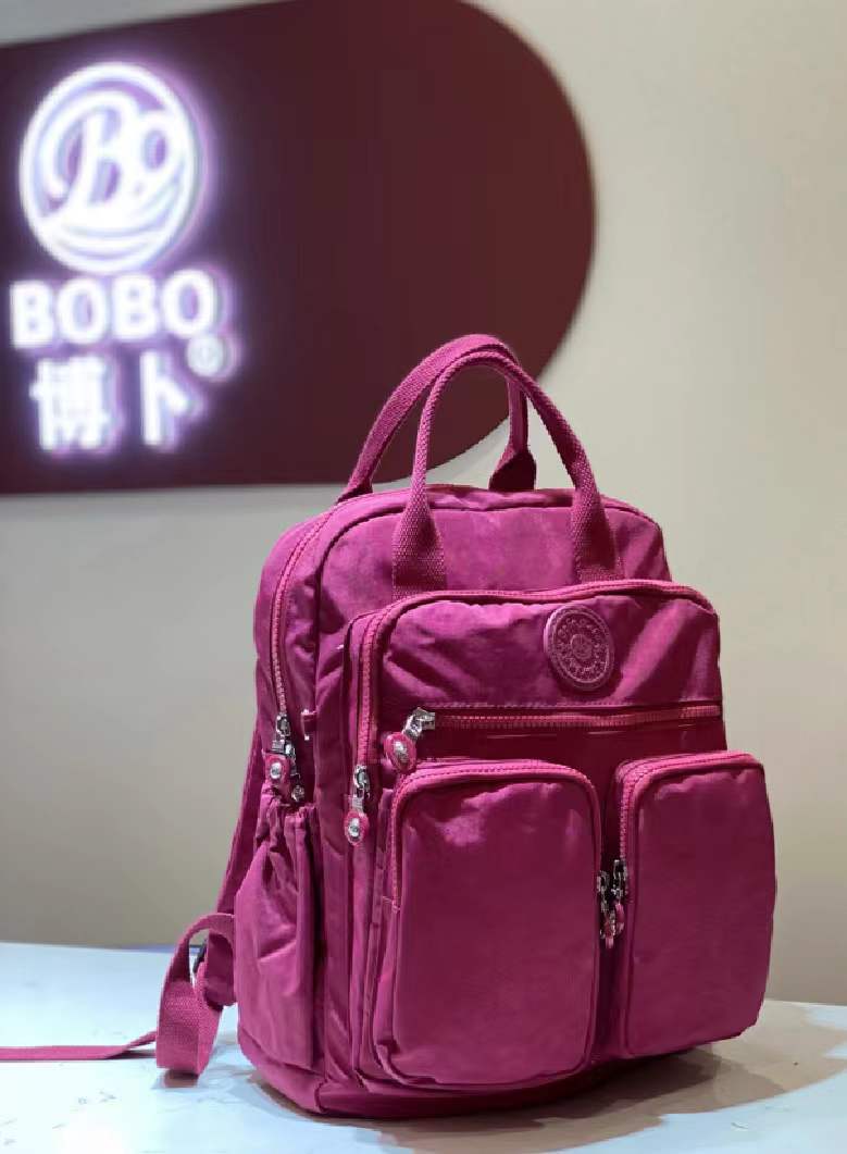 Bobo Japanese Women's Casual Backpack Lightweight Nylon Multi-Pocket Waterproof Small Travel Backpack 14-Inch Computer Bag