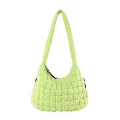 Cross-Border Wholesale Popular Pleated Cloud Bag Fashion Shoulder Portable Dumpling Bag Large Capacity down Cotton Underarm Women's Bag