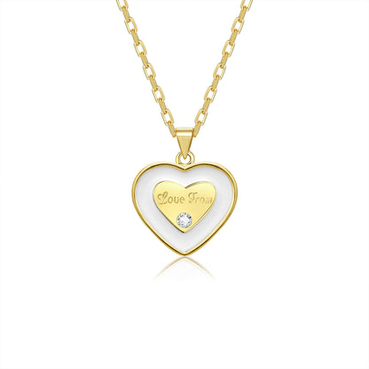 vakkv  INS Same Style Sweet Fashion Personalized Dripping Metal Peach Heart Women's Exquisite  Romantic Necklace Female Kzcn783