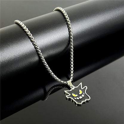 Cross-Border European Hip Hop Titanium Steel Necklace Men's Fashionable All-Match Pendant Retro Personal Accessories Women's Long Sweater Chain Pendant