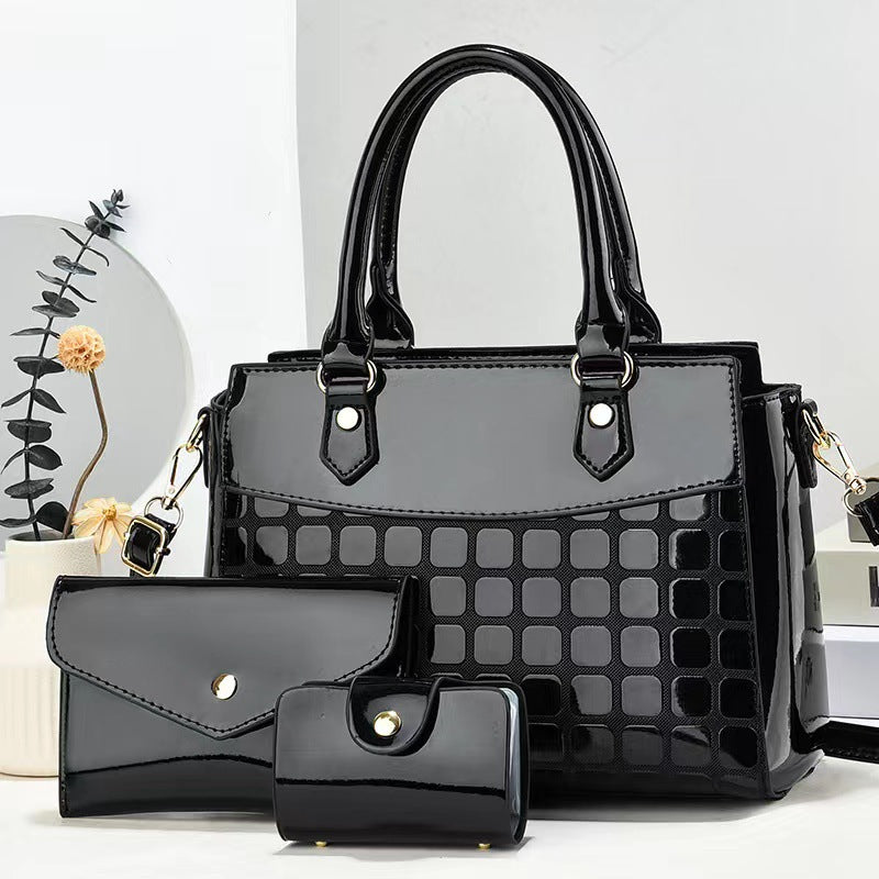 Cross-Border New Arrival  New Three-Piece Set Female Bag Fashion Women's Large Capacity Shoulder Messenger Handbag