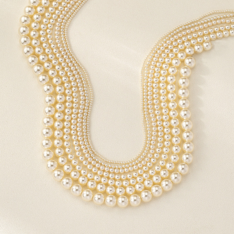 Shijia Pearl Necklace Summer Non-Fading Female Personality All-Match High Sense Ornament Beaded Clavicle Chain Female Necklace Wholesale