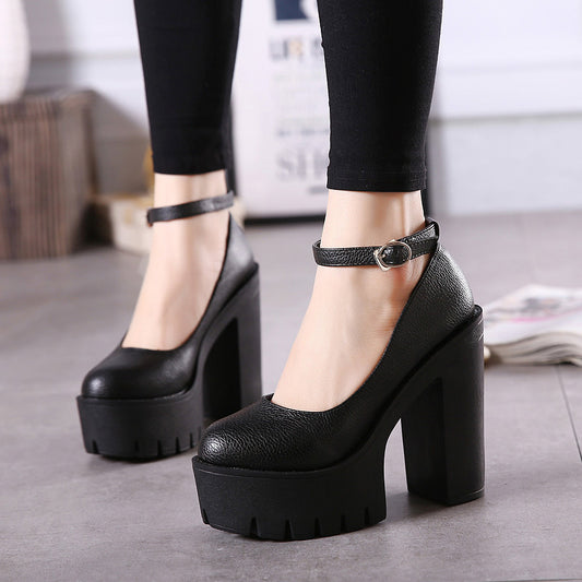 Factory Wholesale Super High Heel Women's Shoes Stage Model Pumps Chunky Heel Nightclub DJ Work Shoes Shoes for Catwalk Female 126-02