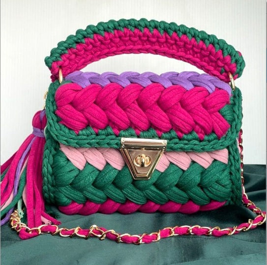 Xuan Ya Hand-Woven Women's Handbag Color Bag Women's Crossbody Chain Bag Cross-Border Handbag