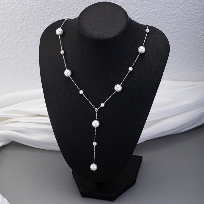 Shijia Pearl Necklace Summer Non-Fading Female Personality All-Match High Sense Ornament Beaded Clavicle Chain Female Necklace Wholesale