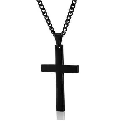 vakkv Men's and Women's Metal Simplicity Cross Necklace Pendant Foreign Trade Ornament Cross-Border E-Commerce  Hot Selling Product Chain All-Matching