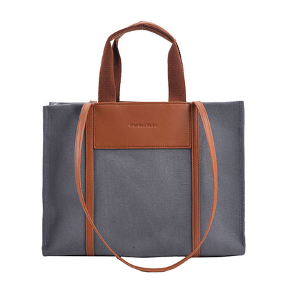 Cross-Border Bag for Women  New Shopping Bag Korean Style Fashion Tote Bag Simple Canvas Women's Bag Shoulder Bag Big Bag