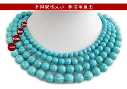 vakkv Turquoise Necklace Female Clavicle Chain Shape Beaded High Sense HOTan and NEWn Special-Interest Design Cross-Border Wholesale Couple Chain