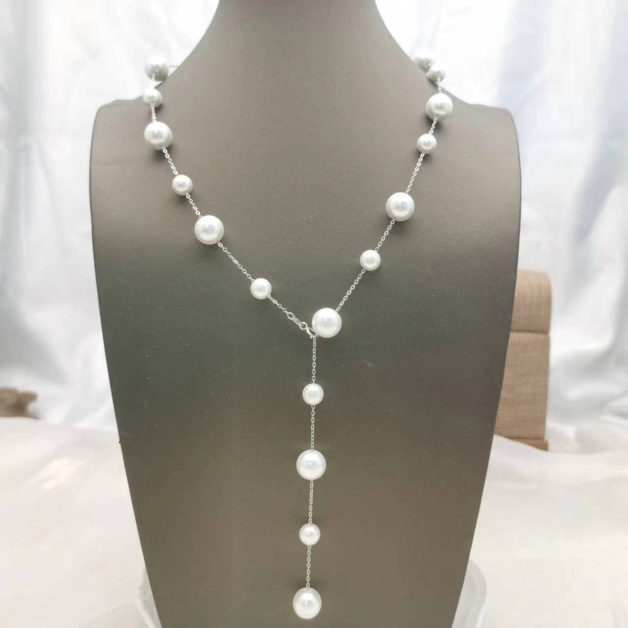 Shijia Pearl Necklace Summer Non-Fading Female Personality All-Match High Sense Ornament Beaded Clavicle Chain Female Necklace Wholesale