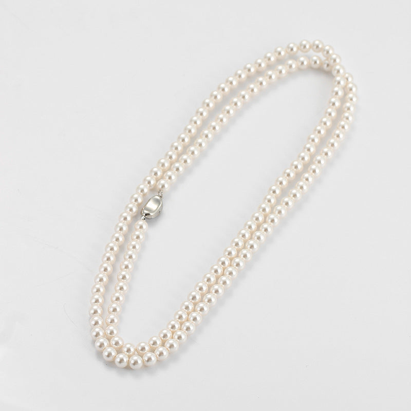 120cm Pearl Necklace Multi-Wear Perfect Circle Imitation Shijia Necklace Twin High-Grade Women's All-Matching Long Sweater Chain