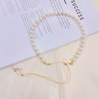 Pearl Necklace Summer Women's High-Grade Accessories  New Internet Influencer Long Adjustable Light Luxury Minority Clavicle Chain