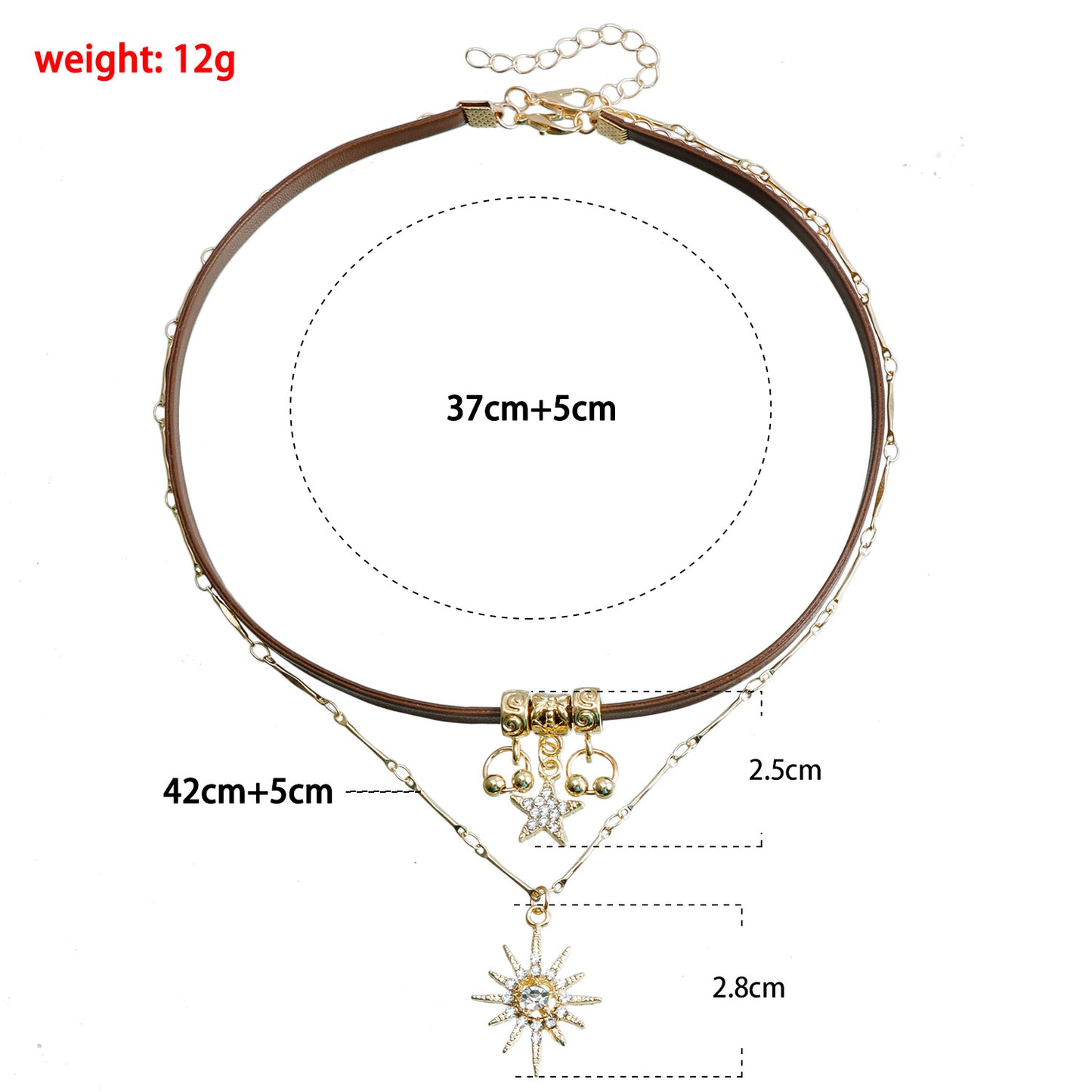 VAKKV New Retro SUNFLOWER XINGX Pendant Necklace for Women Light Luxury Temperament High-Grade Sweater Sweater Chain Fashion