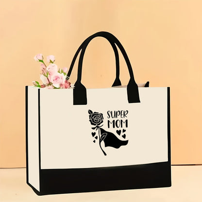 Cross-Border Hot Selling Canvas Shoulder Bag Large Capacity Printed Tote Women's Stylish and Lightweight Portable Gift Shopping Bag