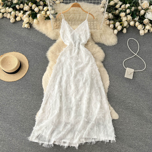VAKKV Cute A line Sleeveless Tassel Dress Beach Summer Holiday Dress P252