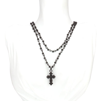 vakkv  HOT and NEW Cross Border Ornament Halloween Dark Personality Trend Cross Necklace Fashion Simple Metal Chain