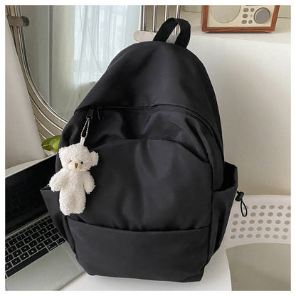 Mori Style Large Capacity Solid Color Backpack Men's Trendy Ins Korean Style All-Matching School Bag Female High School Student Campus Backpack