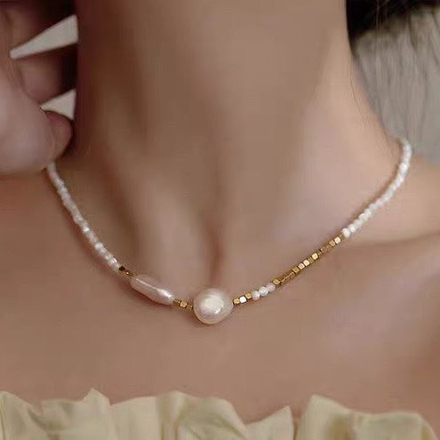 Baroque Freshwater Pearl Necklace Affordable Luxury Fashion Temperament  New Gentle Clavicle Chain Necklace