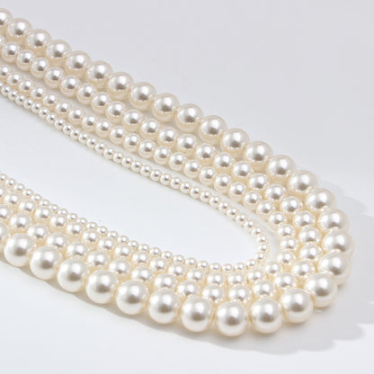 Fever Pearl Necklace Same Style Perfect Circle High-Grade Simple Retro Clavicle Chain Temperament Classic Style Korean Necklace