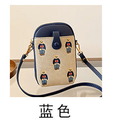 High Quality Bag Women's Bag  Spring New Fashion All-Match Bear Cell Phone Small Bag Shoulder Crossbody Small Square Bag Fashion