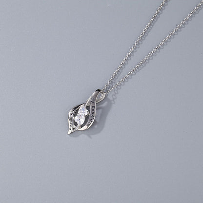 925 Sterling Silver Heart-Shaped Zircon Necklace Non-Fading Ins Style Clavicle Chain Cross-Border E-Commerce Hot-Selling Product HOTan and NEWn Necklace Wholesale