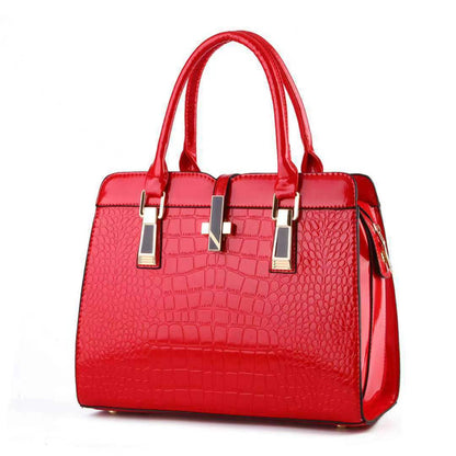 New Bag Stone Pattern Bright Leather Large Capacity Handbags for Women Commuter Shaping Fashion Birkin Bag Bags