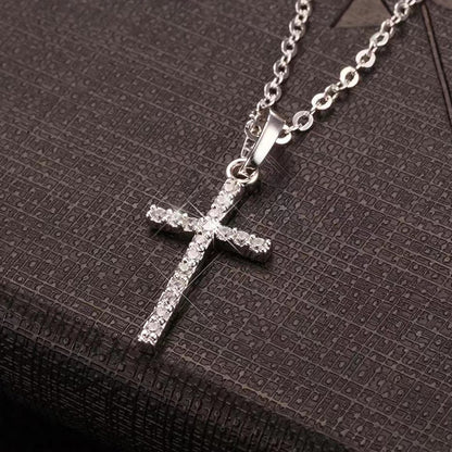 Cross Mirror HOTan and NEWn Cross Necklace Male and Female Personality Couple Accessories Clavicle Chain Punk Simple Fashion Accessories Manufacturer