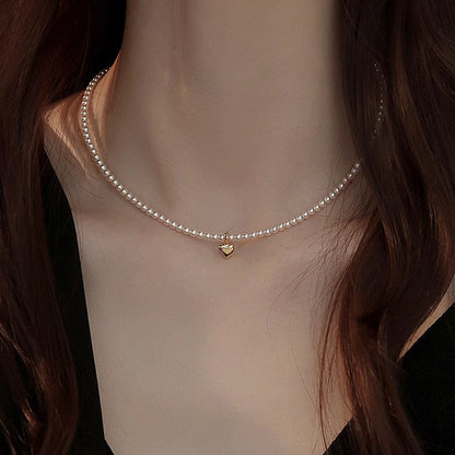 vakkv  Double-Layer Pearl Necklace Women's  New Special-Interest Design High-Grade Clavicle Chain Ins Mild Luxury Retro Sweater Chain