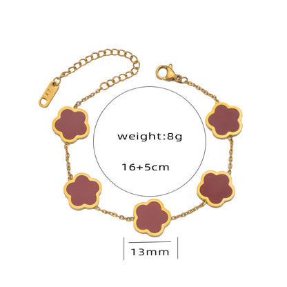 Parthenocissus Grass Flower Titanium Steel Necklace Female Niche Plum Pendant Clavicle Chain HOTan and NEWn Fashion Pork Belly Suit