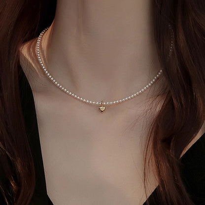 Ni Ni Same Style Pearl Necklace for Women Light Luxury Temperament High-Grade Clavicle Chain  New Popular Niche Necklace