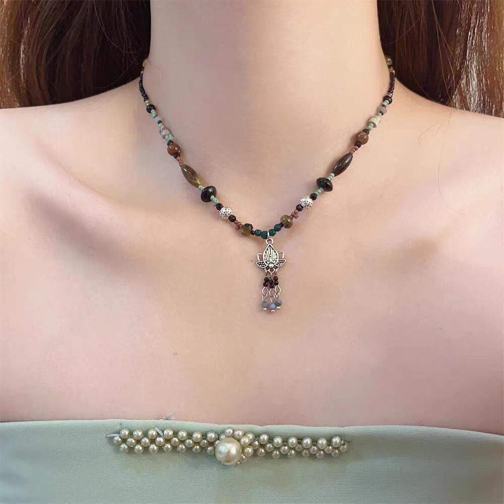 Retro Double-Layer Twin Necklace Women's Light Luxury Creative Niche European and American Personalized Clavicle Chain High-Grade Accessories New Fashion