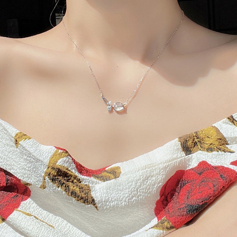 Titanium Steel New Fairy Necklace Women's Design Fashion Special-Interest High-Grade Clavicle Chain Dignified Pendant Accessories