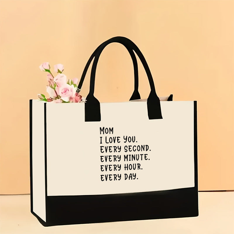 Cross-Border Hot Selling Canvas Shoulder Bag Large Capacity Printed Tote Women's Stylish and Lightweight Portable Gift Shopping Bag