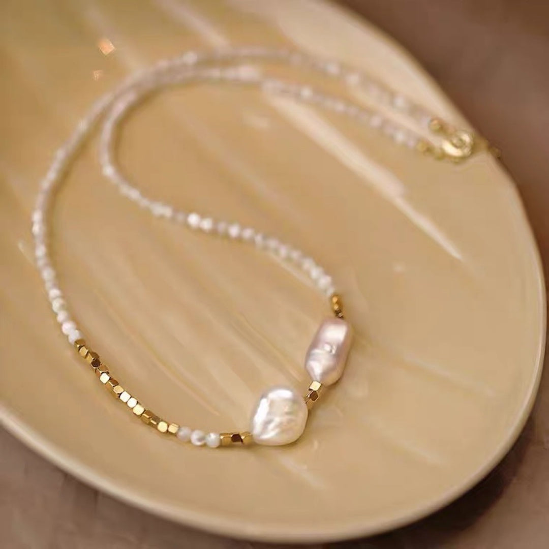 Baroque Freshwater Pearl Necklace Affordable Luxury Fashion Temperament  New Gentle Clavicle Chain Necklace