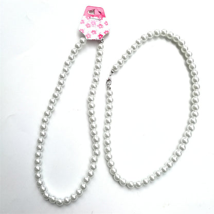 VAKKV Imitation Pearl Necklace Wholesale Artificial Simulated Pearl Necklace Two Yuan Store Supply Korean Jewelry Wholesale