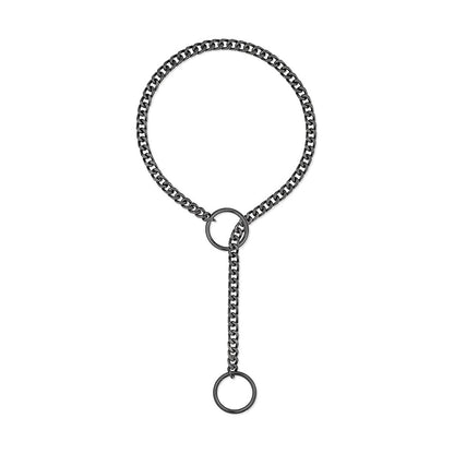 VAKKV Cross-Border New Arrival Gothic Cuban Link Chain Heart-Shape Lock Pendant Fashion Lasso Adjustable Circle Love Heart Necklace