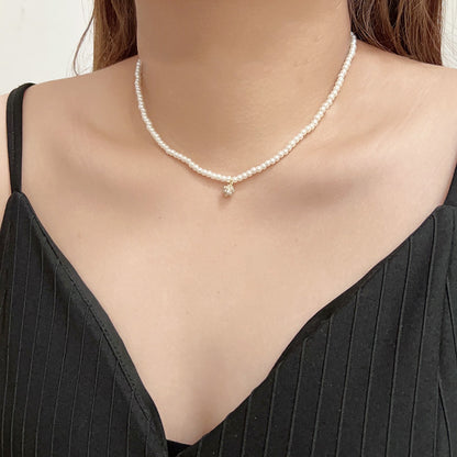 Ni Ni Same Style Pearl Necklace for Women Light Luxury Temperament High-Grade Clavicle Chain  New Popular Niche Necklace