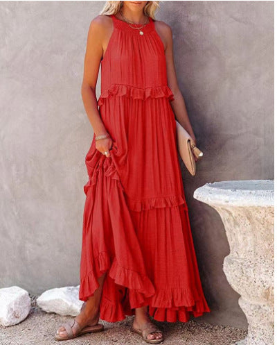 2024 New  European and American Summer Women's Clothing New Elegant Long Floor-Length Dress Cake Dress Dress Skirt