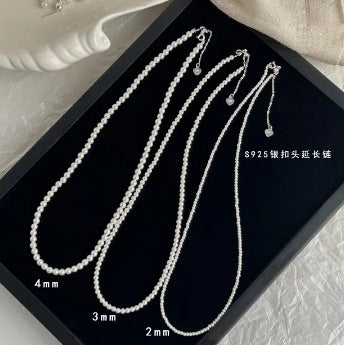 INS Blogger Procurement Service of Korean Products Fever Same Style High-Grade Female Summer Retro Shi Home Perfect Circle Pearl Shell Necklace Clavicle Chain