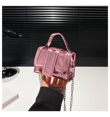 VAKKV 2025 Women's bag popular new shoulder bag popular patent leather mirror portable small square bag mini bags trendy messenger bag