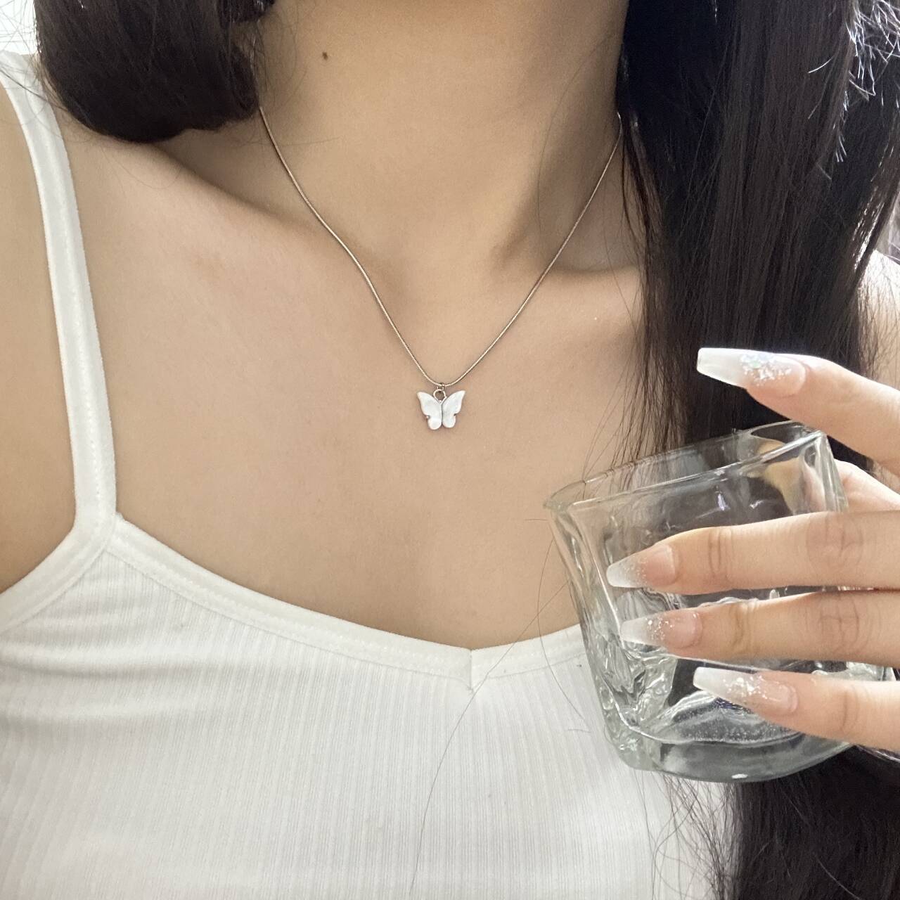 Minimalist Design Necklace Light Luxury Minority Bow High-Grade Clavicle Chain Female Necklace  New All-Matching Day