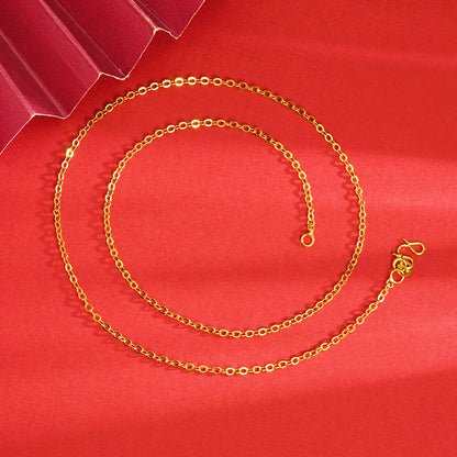 vakkv  Alluvial Gold Necklace Ornament Women's No Color Fading High-Grade Niche Clavicle Chain Yiwu Copper Accessories Imitation Gold Chain