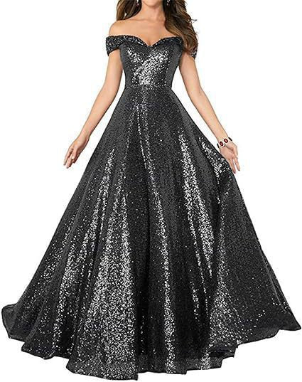 VAKKV  Foreign Trade Dress  off-the-Shoulder Prom Party Dress Women's Long Sequined Handmade Beaded Formal Women's Clothing