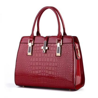 New Bag Stone Pattern Bright Leather Large Capacity Handbags for Women Commuter Shaping Fashion Birkin Bag Bags