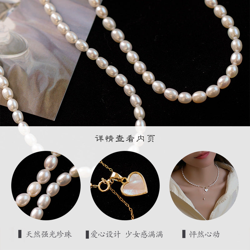 Natural Freshwater Pearl Necklace for Women Special-Interest Design High Class Elegant Spring and Summer Necklace Advanced  New Popular Items