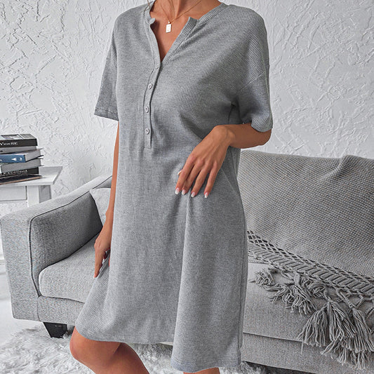 2024 European and American International Station Hot Sale Daily Commute Minimalist Home Dress Summer Loose Comfortable Nightdress for Women